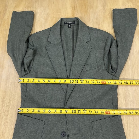 Banana Republic Blazer Mens 38S Short Slim Fit Polyester Blend Stretch Green - Picture 8 of 13